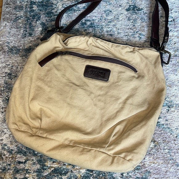 Genuine Vintage DULUTH Canvas and Brown Leather Messenger Bag Crossbody - Picture 3 of 6
